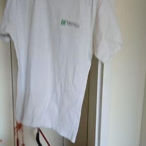 Unbranded White Short Sleeve Kids Tee with Small Green Logo